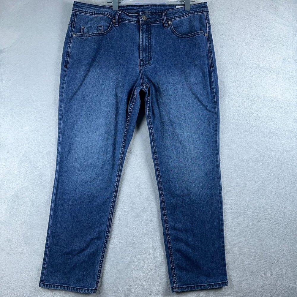 Buffalo David Bitton Jackson Slim Straight Jeans Womens Size 38X30 Stretch Blue